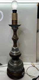 Lampada da tavolo vintage stile candeliere legno