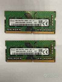 Memoria ram 16gb 1RX8 PC4-2666V DDR4 notebook