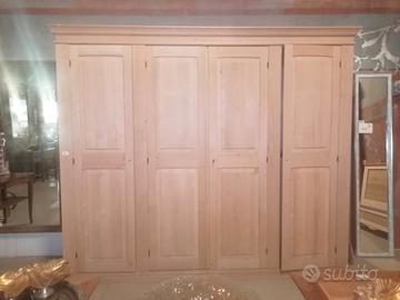 Armadio 4 ante in legno vero