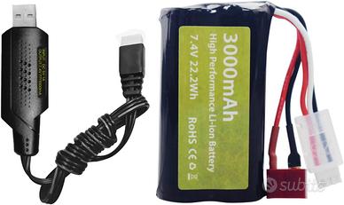 Batteria Li-Ion 7.4V 3000mAh T Plug + USB