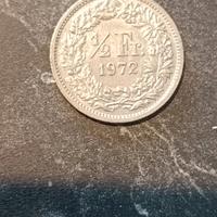 Moneta 1/2 Franco Helvetia 1972