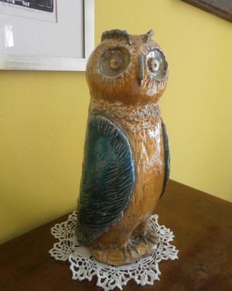 Gufo in Ceramica Raku