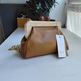 Borsa Vera Pelle e Legno
