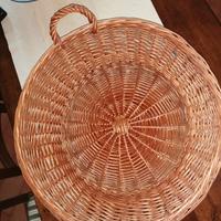 CESTA tonda grande in rattan con manici