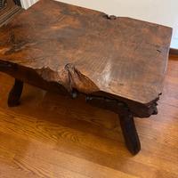 Tavolino in teak massiccio indonesiano artigianale