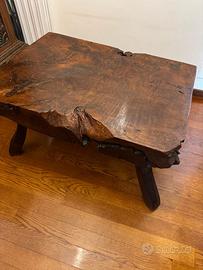 Tavolino in teak massiccio indonesiano artigianale