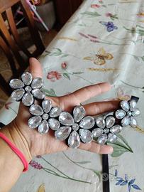 collana fiori bianco/argento
