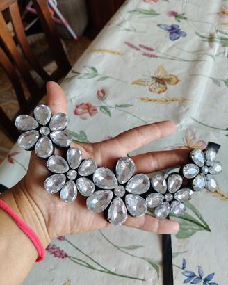collana fiori bianco/argento