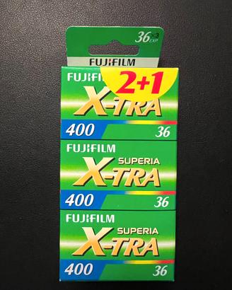 3x Rullini Fujifilm Superia X-Tra 400 35mm (36pose