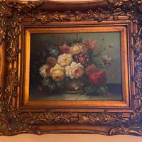 Quadro dipinto a mano con cornice dorata