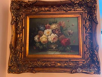 Quadro dipinto a mano con cornice dorata