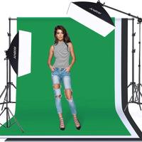 Set fotografico completo con fondale + Softbox Kit