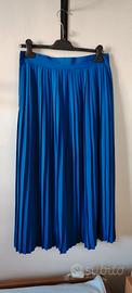 Gonna lunga in seta blu