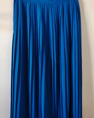 Gonna lunga in seta blu