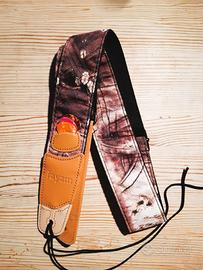 Tracolla chitarra in tessuto e pelle