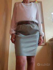 Gonna verde 100% lana