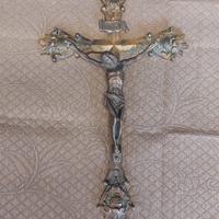 antico crecefisso in bronzo fuso fine 800 arte sac
