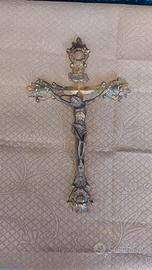 antico crecefisso in bronzo fuso fine 800 arte sac