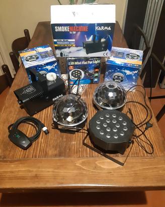Effetti luce led kit feste dj e macchina del fumo