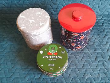3 pezzi scatole di latta 