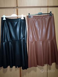 Coppia 2 gonne da donna, TG. M, lunghe 78 cm 