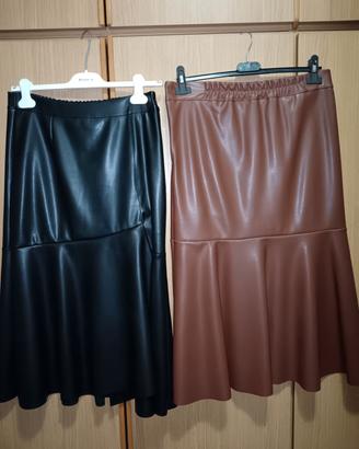 Coppia 2 gonne da donna, TG. M, lunghe 78 cm 