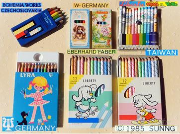 Vintage 1980 mini PASTELLI matite colorate laccate