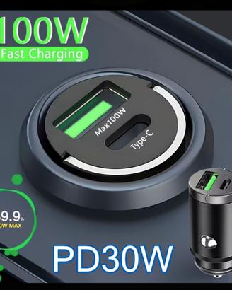 Caricatore auto accendisigari 100w iphone samsung