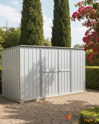 Casetta giardino in Acciaio 345x186cm - 6mq bianco