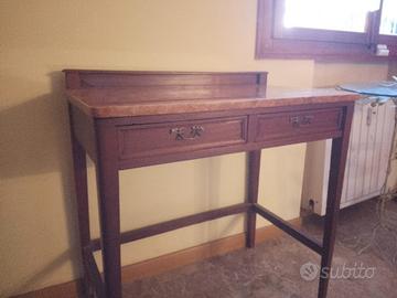 Scrittoio/scrivania in legno e marmo