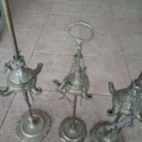 Candelabri a olio antichi in ottone