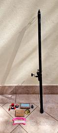 Set pesca con canna Daiwa telescopica 4,80mt e mul