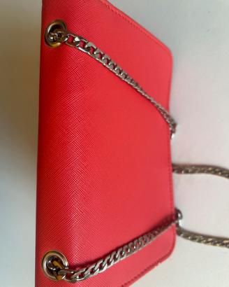 borsa in plastica rosso/arancio in plastica