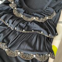 T-shirt TWIN SET nera con perline e pietre