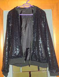 Giacca con paillettes nere