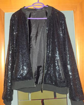 Giacca con paillettes nere