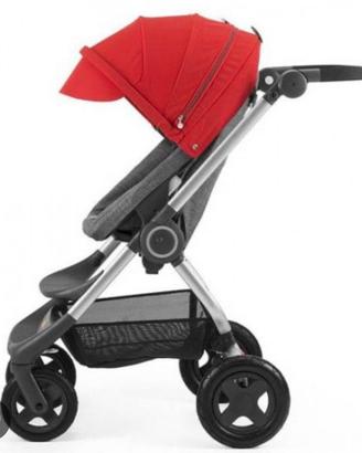 Passeggino Stokke scout rosso e grigio