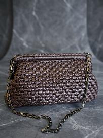 Borsa baguette fatta a mano ad uncinetto