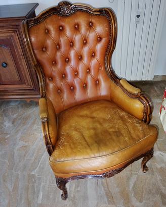 Poltrona in cuoio antica