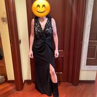 Abito lungo nero sirena spacco lat Shein tg L