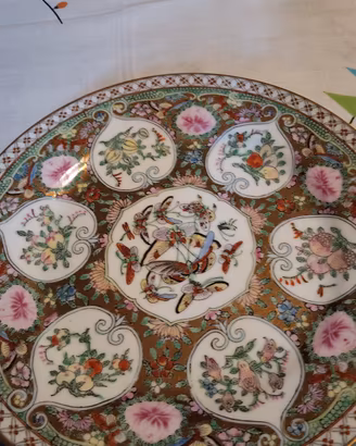 PIATTO CINESE VINTAGE DIPINTO A MANO -