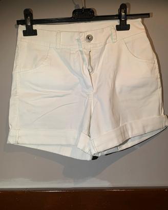 Shorts bianchi a vita alta in cotone