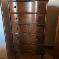 Settimanale in stile Luigi XV con intarsi floreali