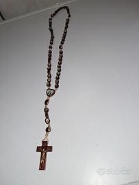 Rosario Cattolico in legno con immagini Santi