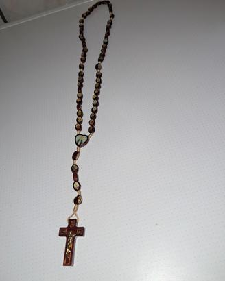 Rosario Cattolico in legno con immagini Santi