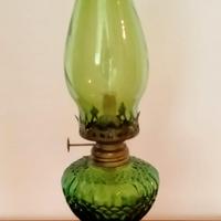 Lampada vintage in vetro verde h.33 cm