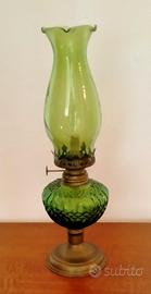 Lampada vintage in vetro verde h.33 cm