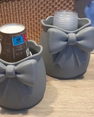 set 2 portaoggetti a forma di tazza con fiocco sta