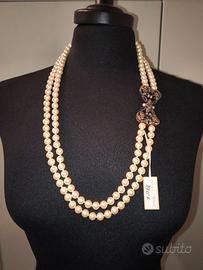 Collana perle e argento oro antico "Effetto Oro"