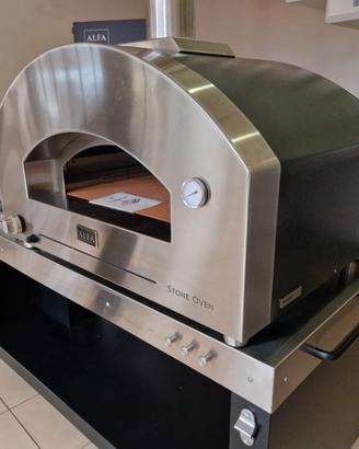 Forno alfa inox refrattario gas legna ibrido fiera